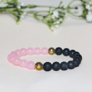 Lava Stone & Rose Quartz Bracelet