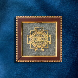 Shree Yantra on Raw Pyrite Frame